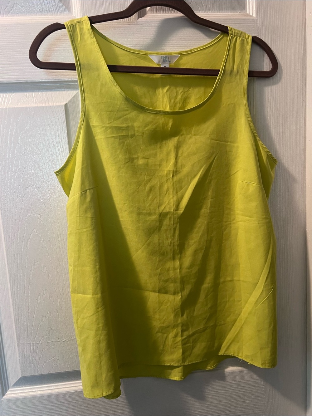 Time and Tru Bright Lime Tank Top
